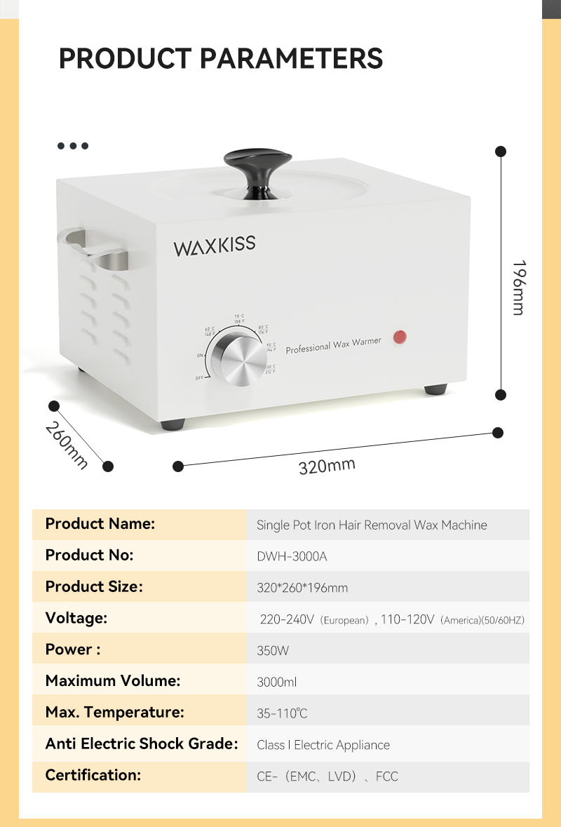 3000ml Volume Professional Wax Warmer-black