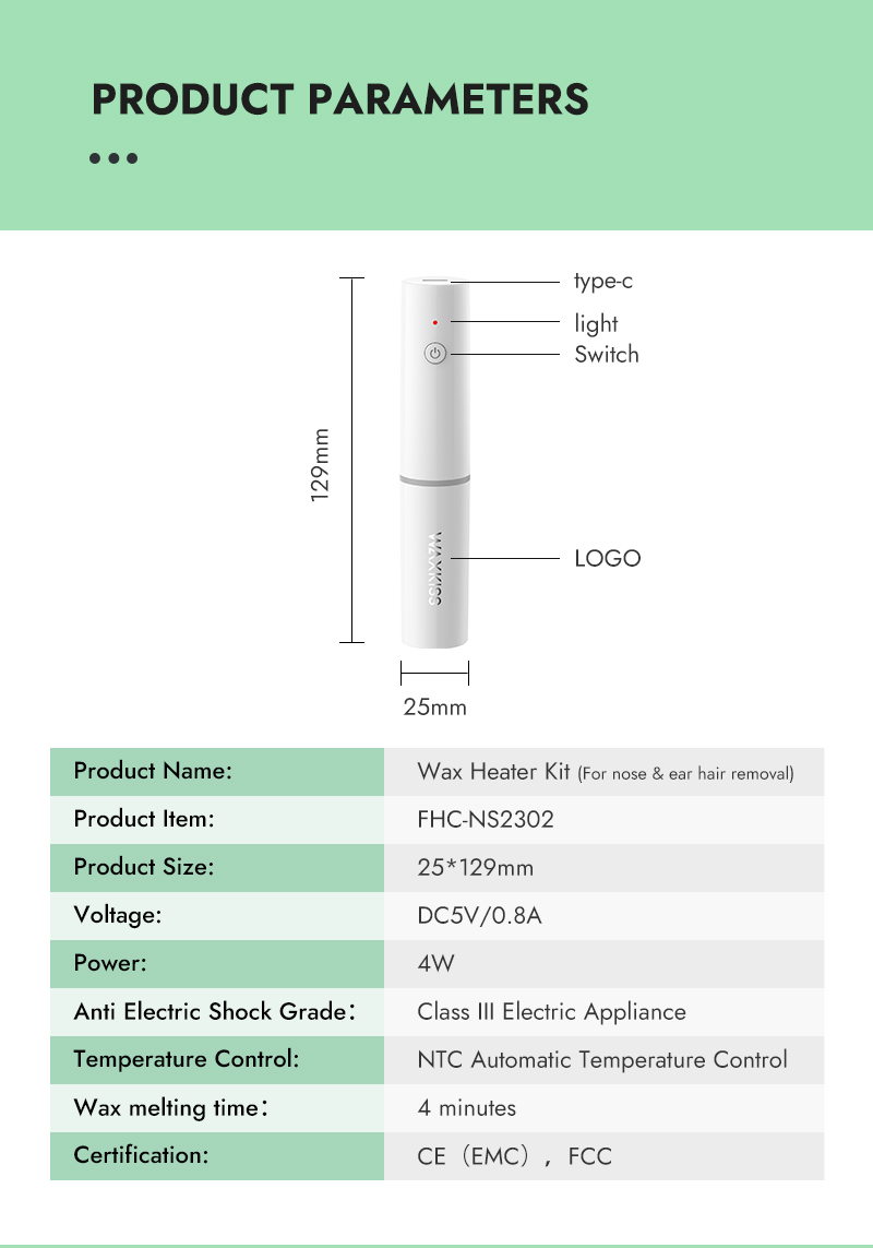 Wax Heater Kit For Nose And Ear