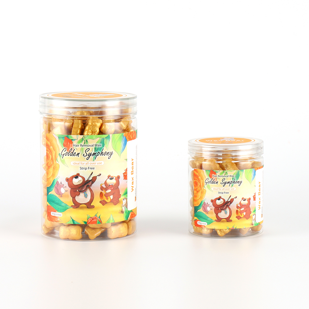 No Strip Needed Wax Bear Hard Wax Beans Golden Glitter All Purpose Hair Removal Wax