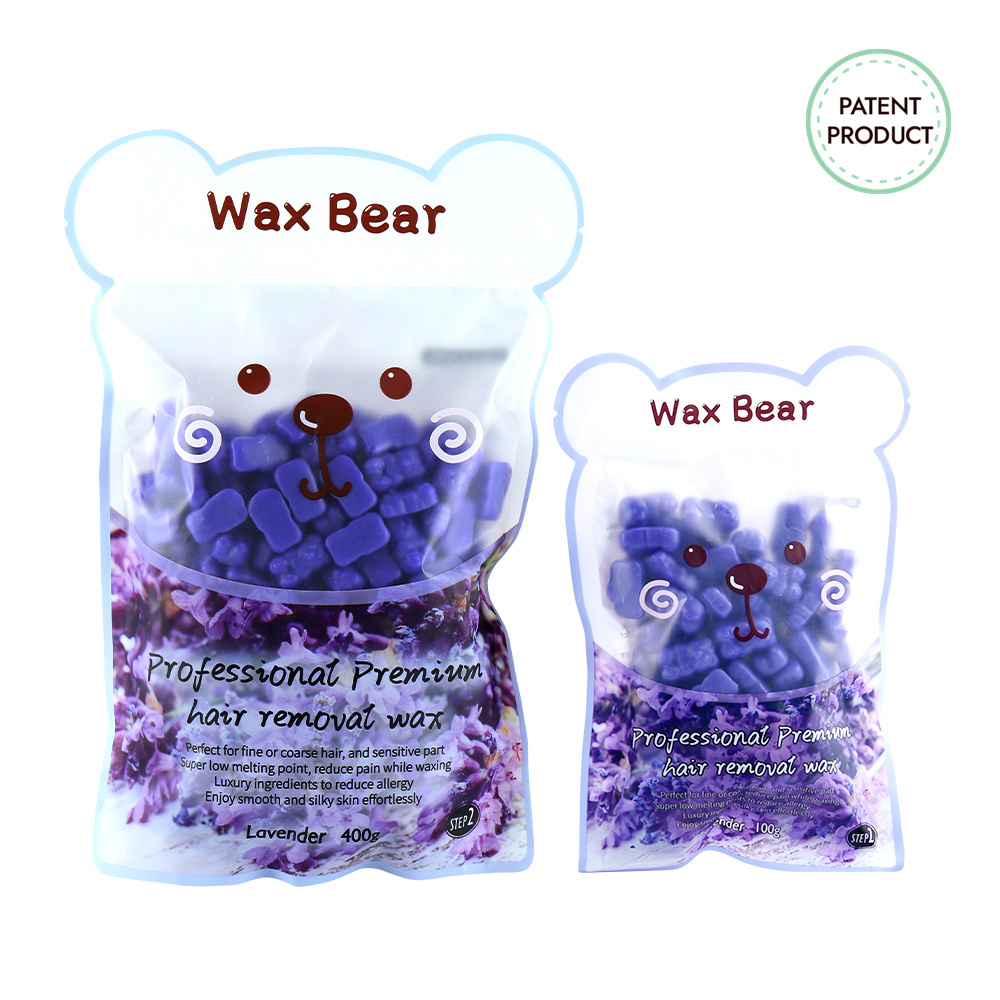 Lavender Bear Shape Wax For Deplition 100g/400g/bag Wax